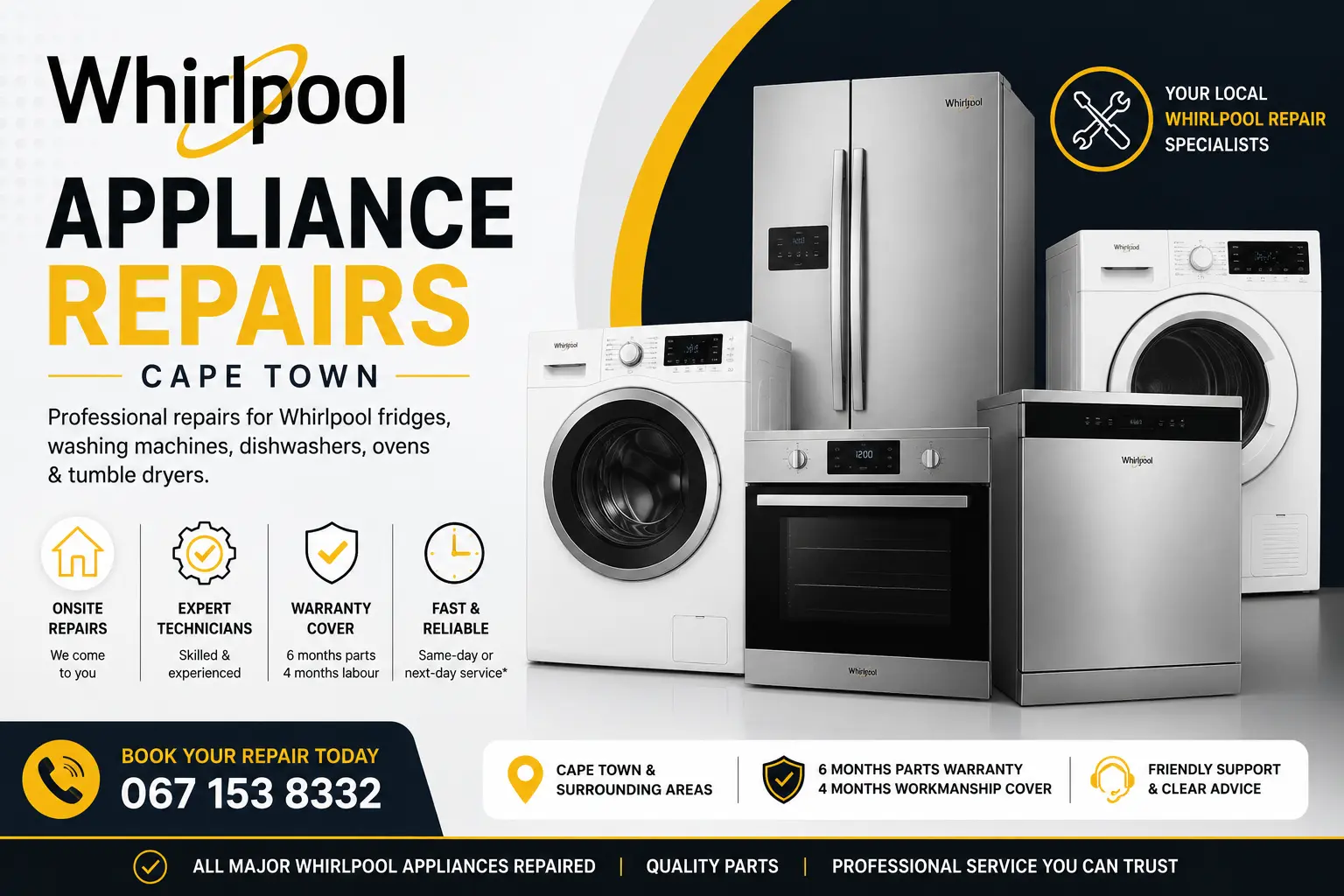 Whirlpool appliance repair services in Cape Town